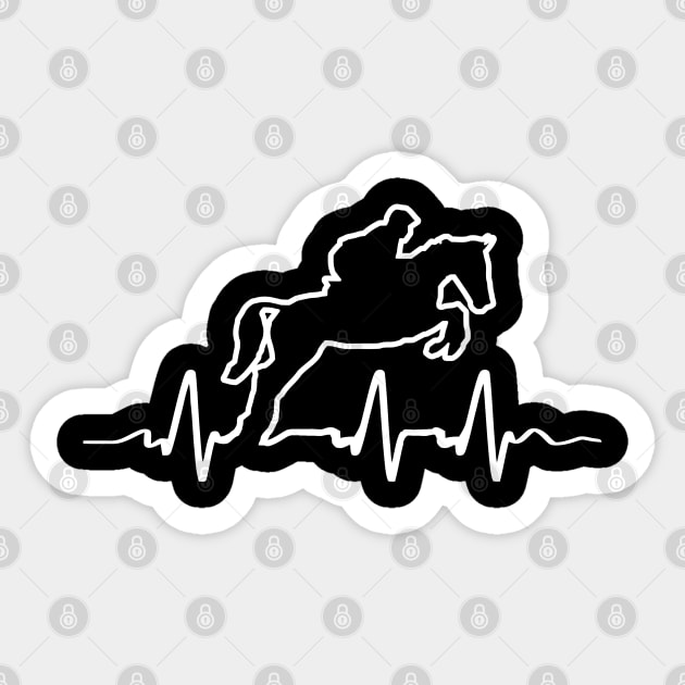 EKG Love Horse Jumping Equestrian Heartbeat Pulse Line Sticker by TeeCreations